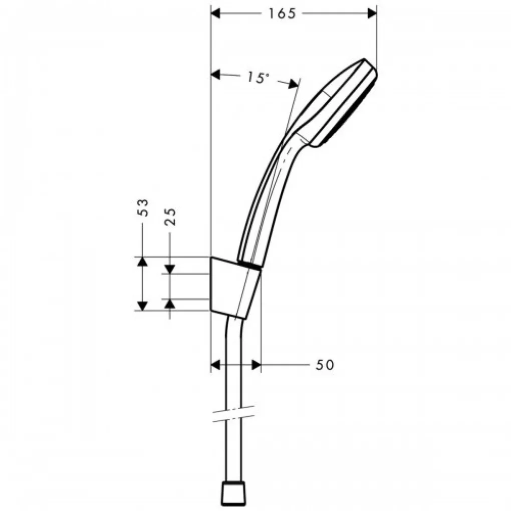 Верхній душ Hansgrohe Croma 100 Mono з душовим шлангом (27574000)- Фото 2